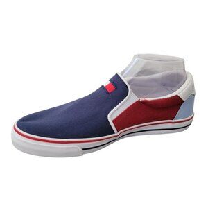 Tommy Hilfiger Twoaklyn2 Canvas Slip-On Sneakers Navy-Blue Red White Women's 8M